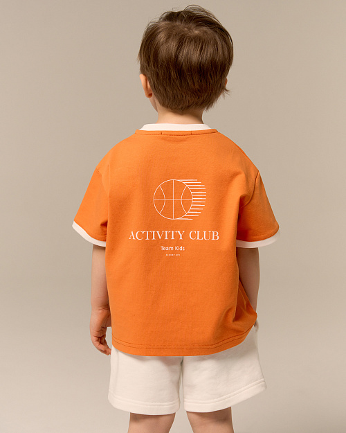 Детская футболка Unisex с принтом, оранжевый