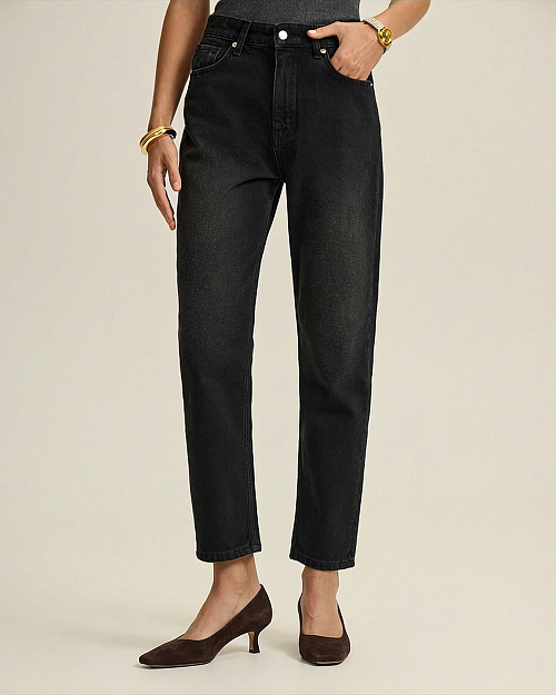 Джинсы Mom Fit с высокой посадкой, черный