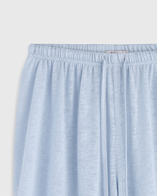 Свободные брюки на завязках, светло-голубой