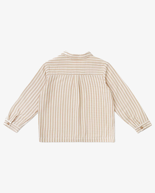 Детская рубашка в полоску Unisex из муслина, бежевый
