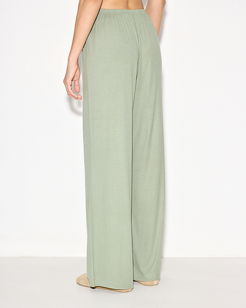 Трикотажные брюки на резинке, из района и спандекса, зеленый