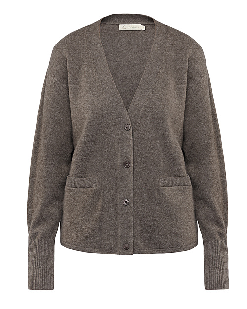 Кардиган женский, коричневый меланж