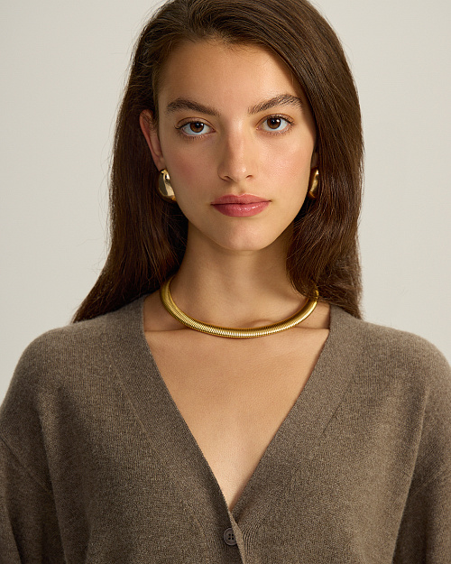 Кардиган женский, коричневый меланж