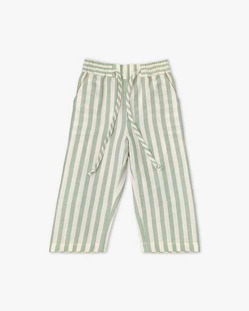 Детские брюки в полоску Unisex из муслина, зеленый