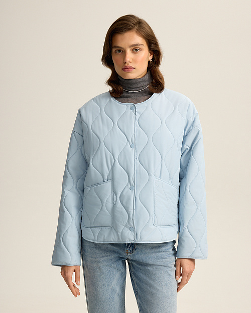 Стеганая куртка, с водоотталкивающей пропиткой, голубой
