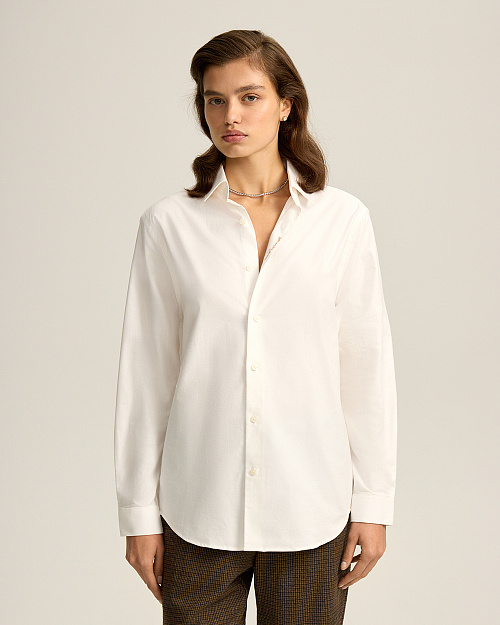 Рубашка из 100% хлопка, молочный