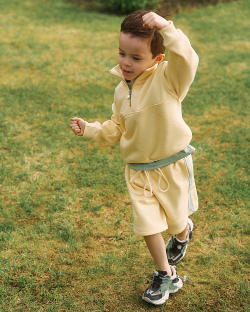 Детский свитшот Unisex с воротом на молнии, лимонный сорбет