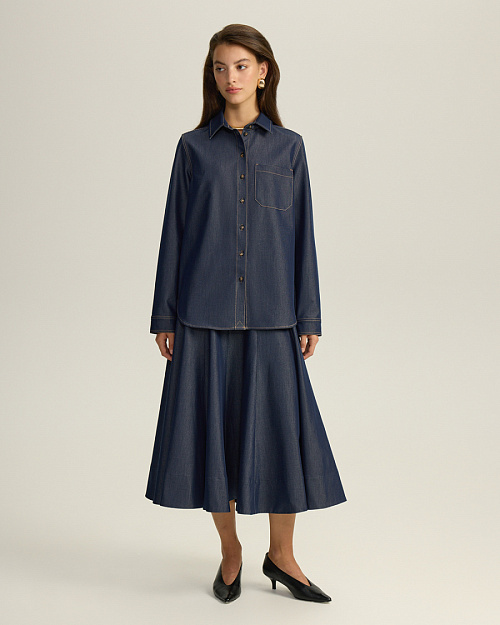 Джинсовая юбка, темно-синий