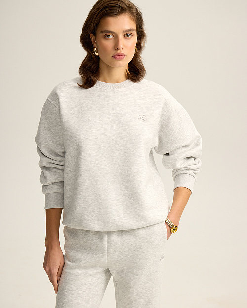 Свитшот оверсайз Unisex, серый меланж