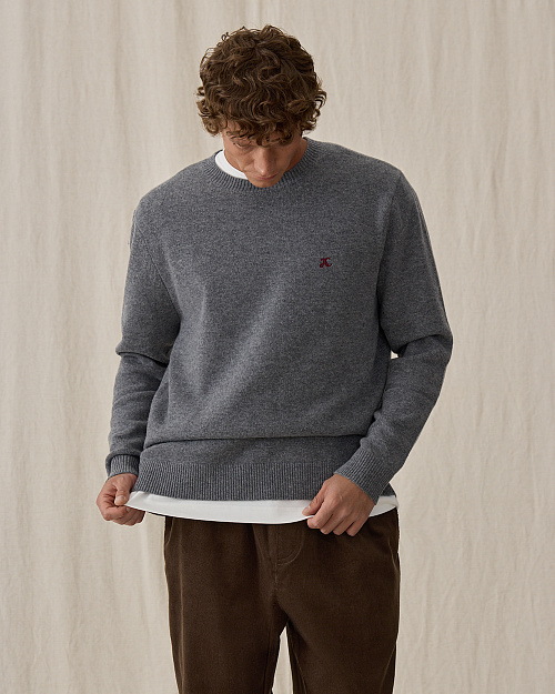 Джемпер из кашемира и шерсти Unisex, темно серый