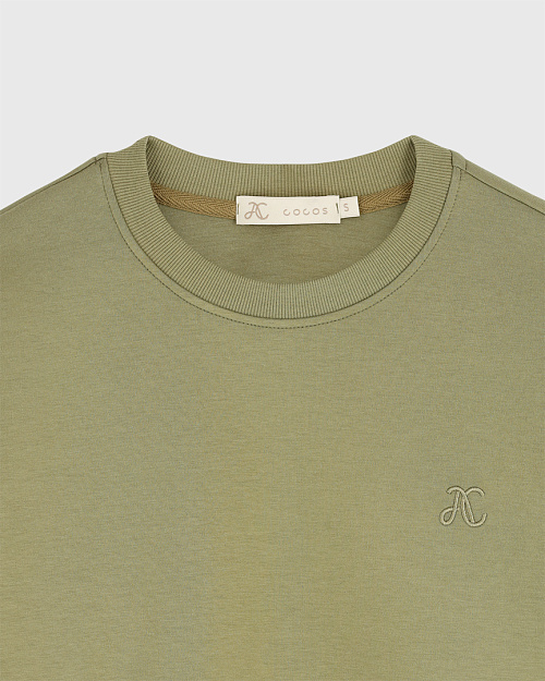 Хлопковый свитшот оверсайз Unisex, матча