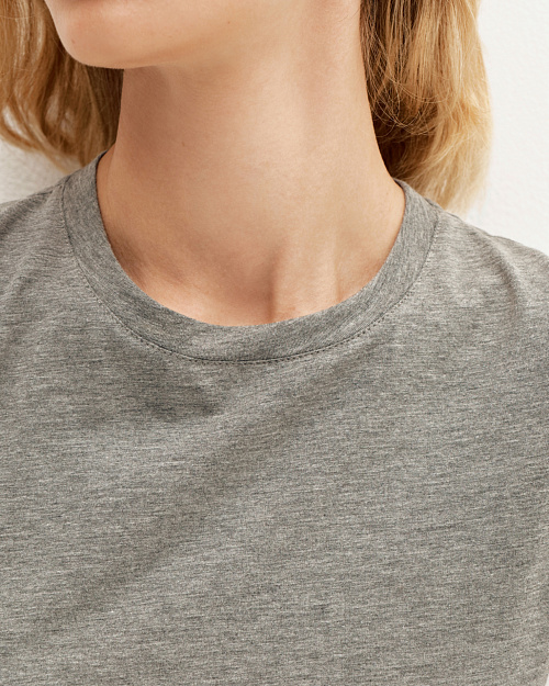 Приталенная футболка из хлопка и модала, серый