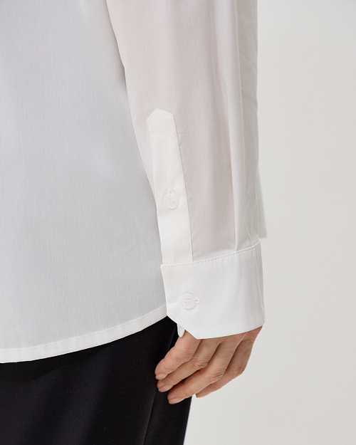 Удлиненная рубашка из хлопка и вискозы, с антибактериальными свойствами, белый