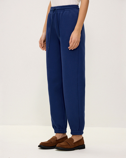 Базовые джоггеры из футера, синий