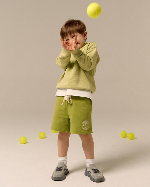 Детские шорты Unisex с вышивкой, зеленый