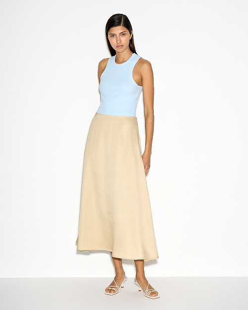 Майка с американской проймой, из хлопка и спандекса, голубой