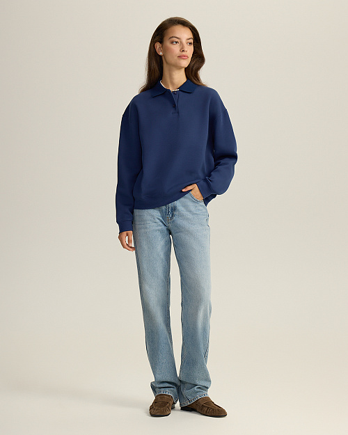 Толстовка поло, синий