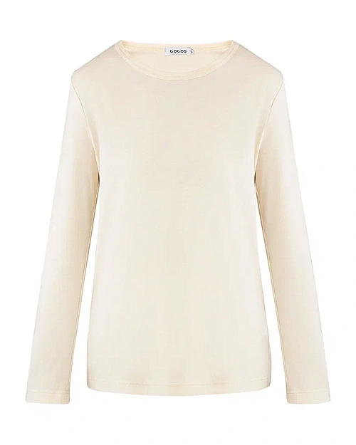 Мягкий трикотажный лонгслив из модала, молочный