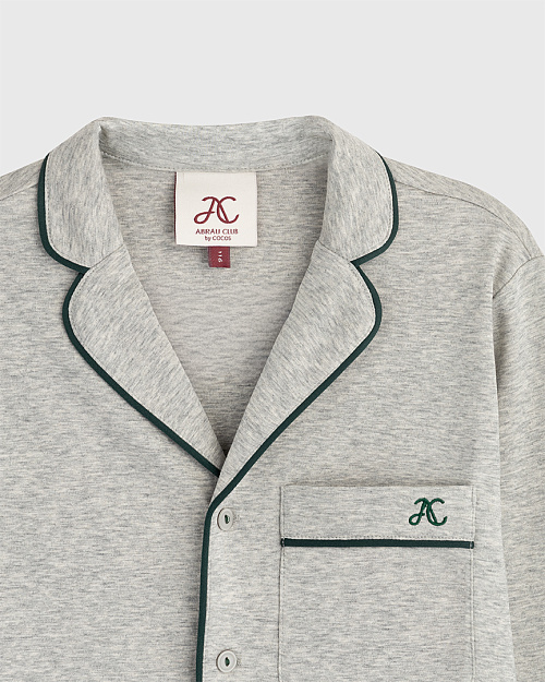 Детская пижамная рубашка из хлопка, серый