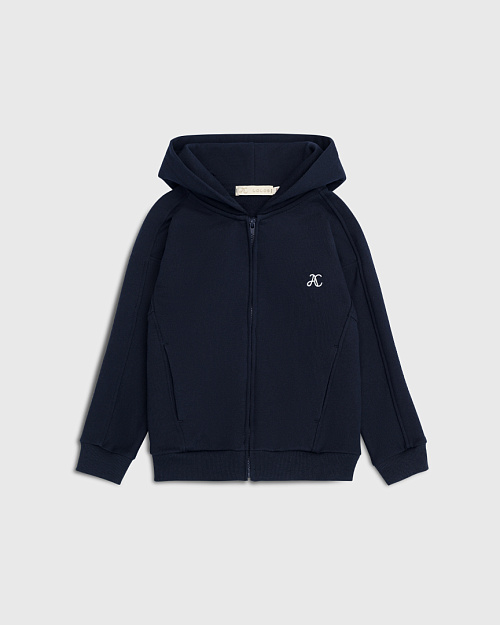 Детская толстовка Unisex с капюшоном, на молнии, синий