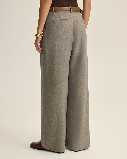 Классические брюки с защипами, серый