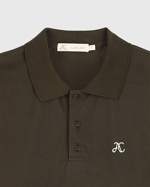 Футболка поло прямого кроя, хаки