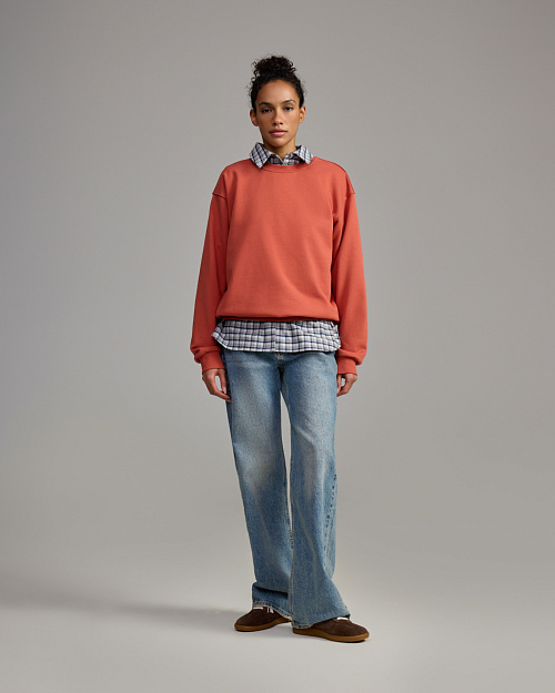 Хлопковая толстовка оверсайз Unisex, красный