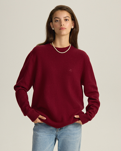 Джемпер из кашемира и шерсти Unisex, бордовый