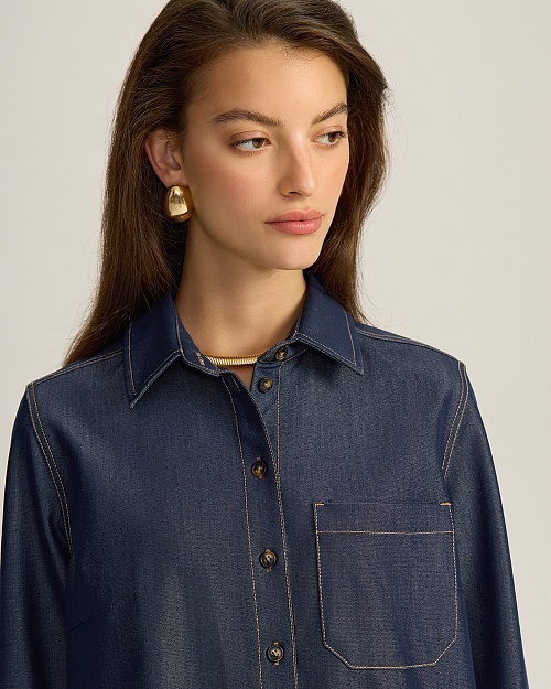 Джинсовая рубашка, темно-синий