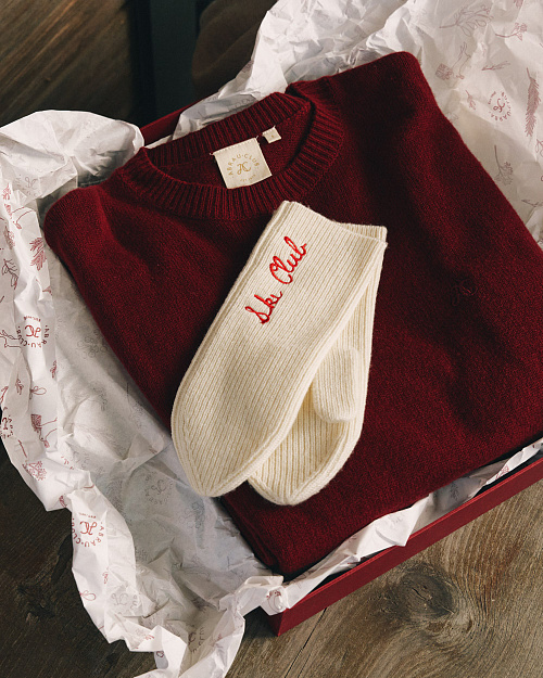 Вязаные варежки из шерсти и кашемира с вышивкой, молочный