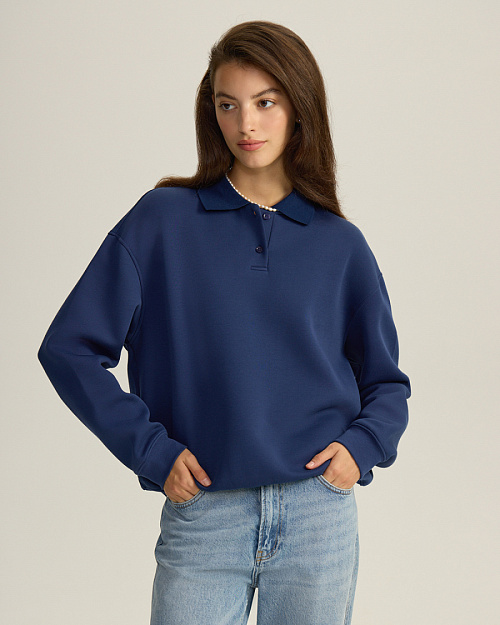 Толстовка поло, синий