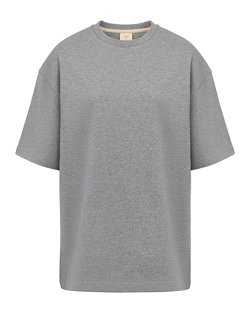 Хлопковая футболка оверсайз Unisex, серый меланж