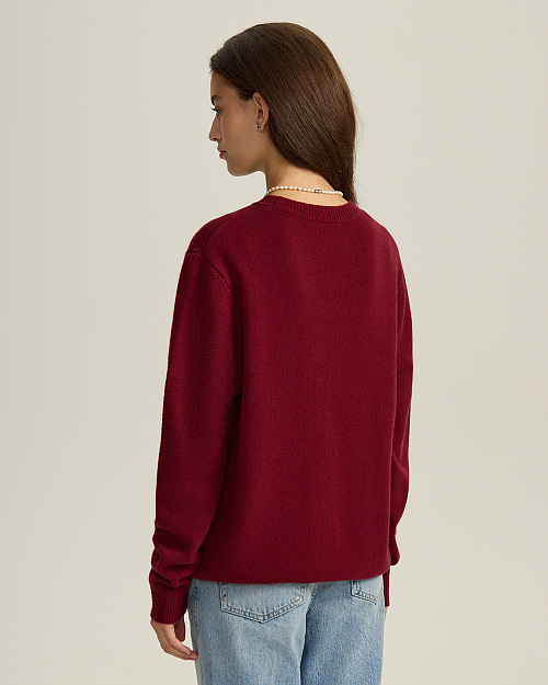 Джемпер из кашемира и шерсти Unisex, бордовый