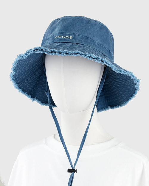 Панама с вышивкой Unisex, синий