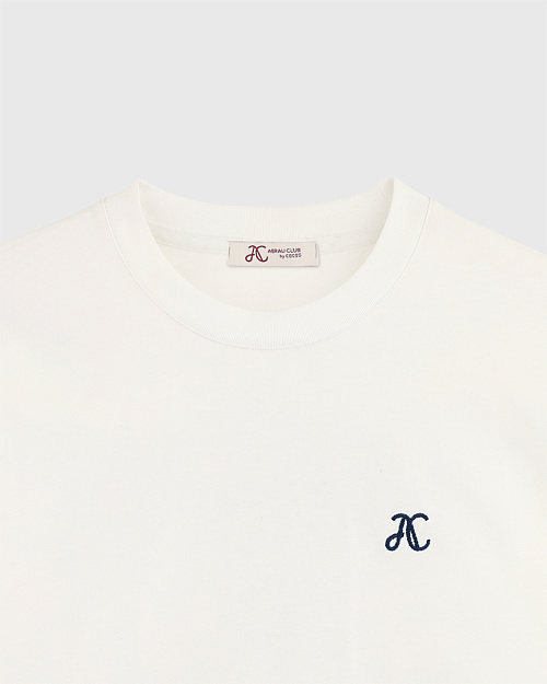 Хлопковая футболка Unisex с принтом и вышивкой, молочный